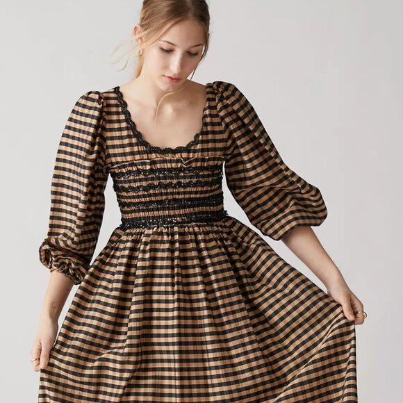 Sister Jane Dream Flock Checked Midi Dress  NWT! - Picture 1 of 3